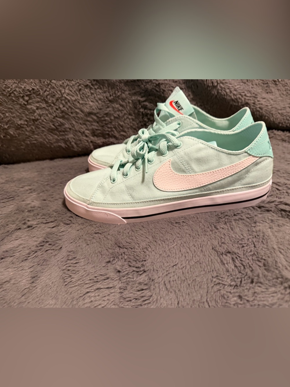 Nike Women’s Mint Green Low-Top Sneakers with white Swoosh